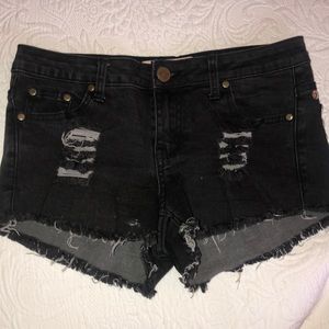 Black/ red, white, and blue Denim Shorts
